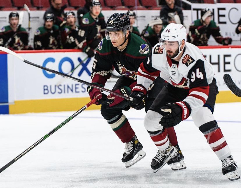 Liam Kirk in action for Arizona Coyotes