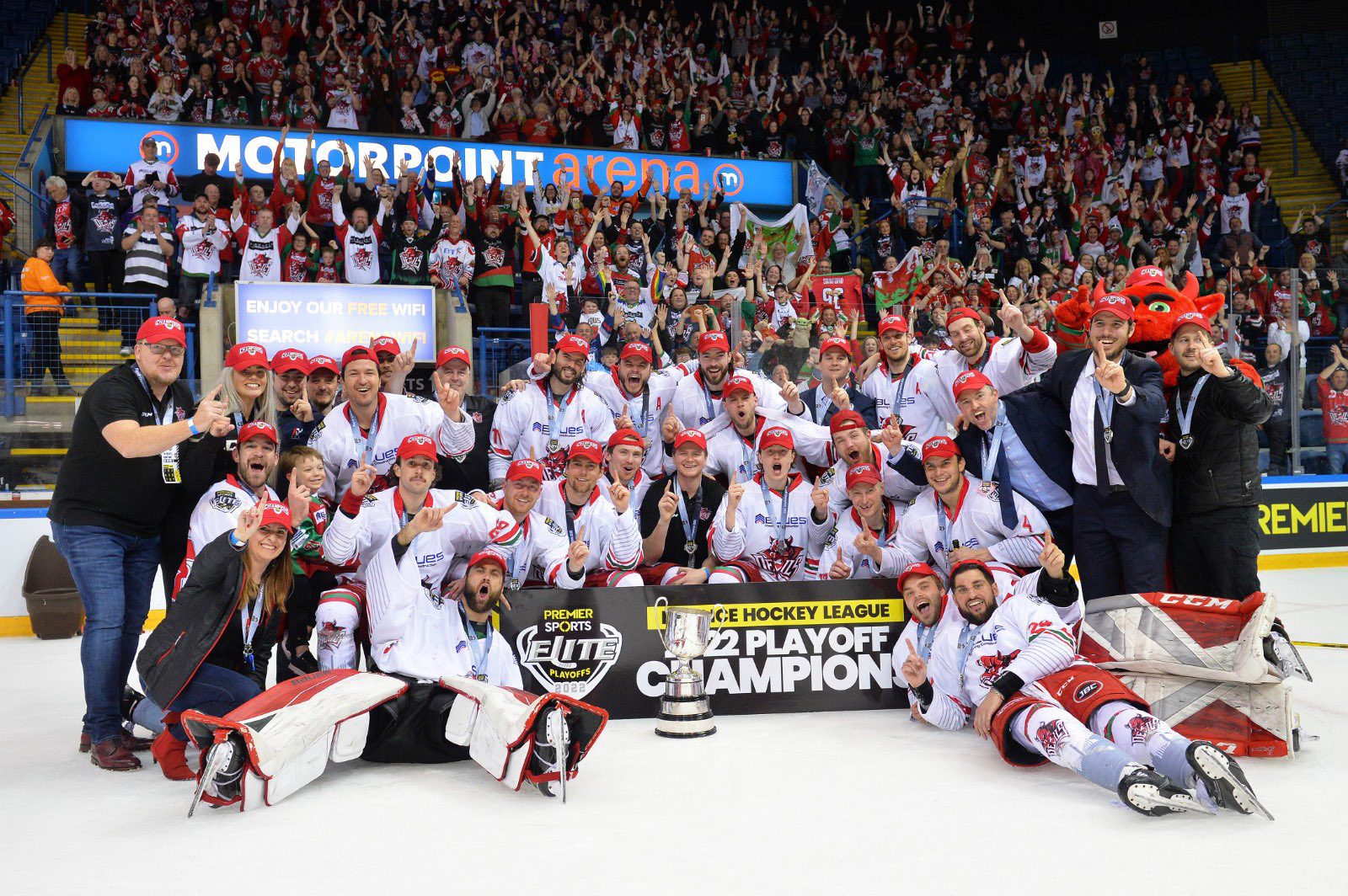 The Cardiff Devils upset the Belfast Giants to claim the 2021-22 Elite League Playoff title (Image: Dean Woolley)