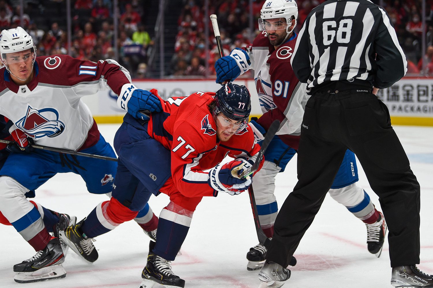 NHL Free Agency - Nazem Kadri of the Colorado Avalanche battles for the puck with the Washington Capitals' T.J. Oshie (Image: All-Pro Reels)
